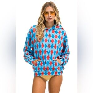 Aviator Nation Diamond Repeat Smiley Relaxed Hoodie